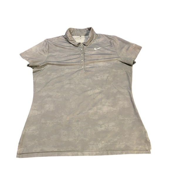 Nike Tops - Nike Golf Presidents Cup‎ Polo Grey and White Digital Camo Print Size Large